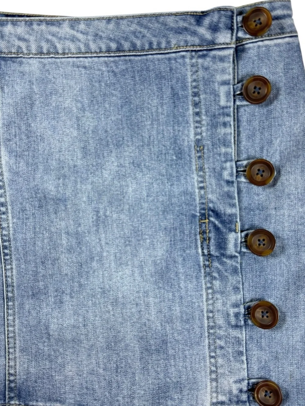 Wishlist Jeans Denim Mini Skirt Button Front Y2K Light Wash Size S